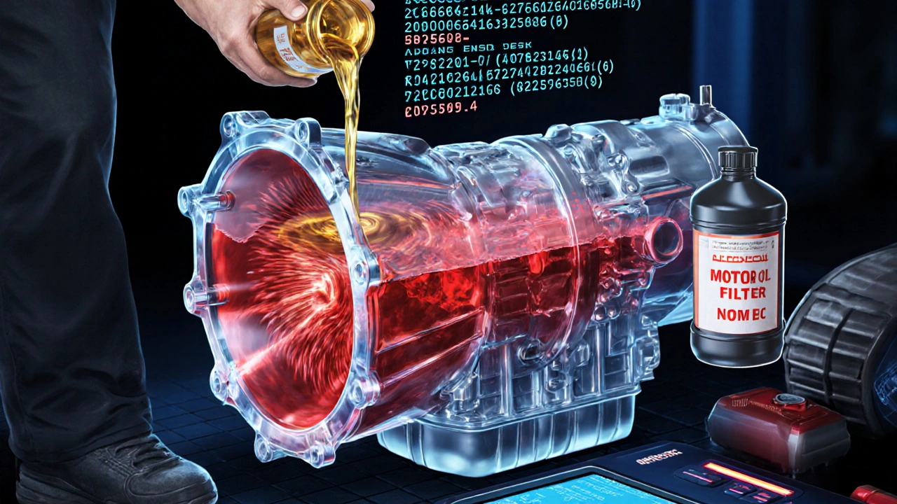 В коробке передач смешались моторное и трансмиссионное масло, появляются ошибки.