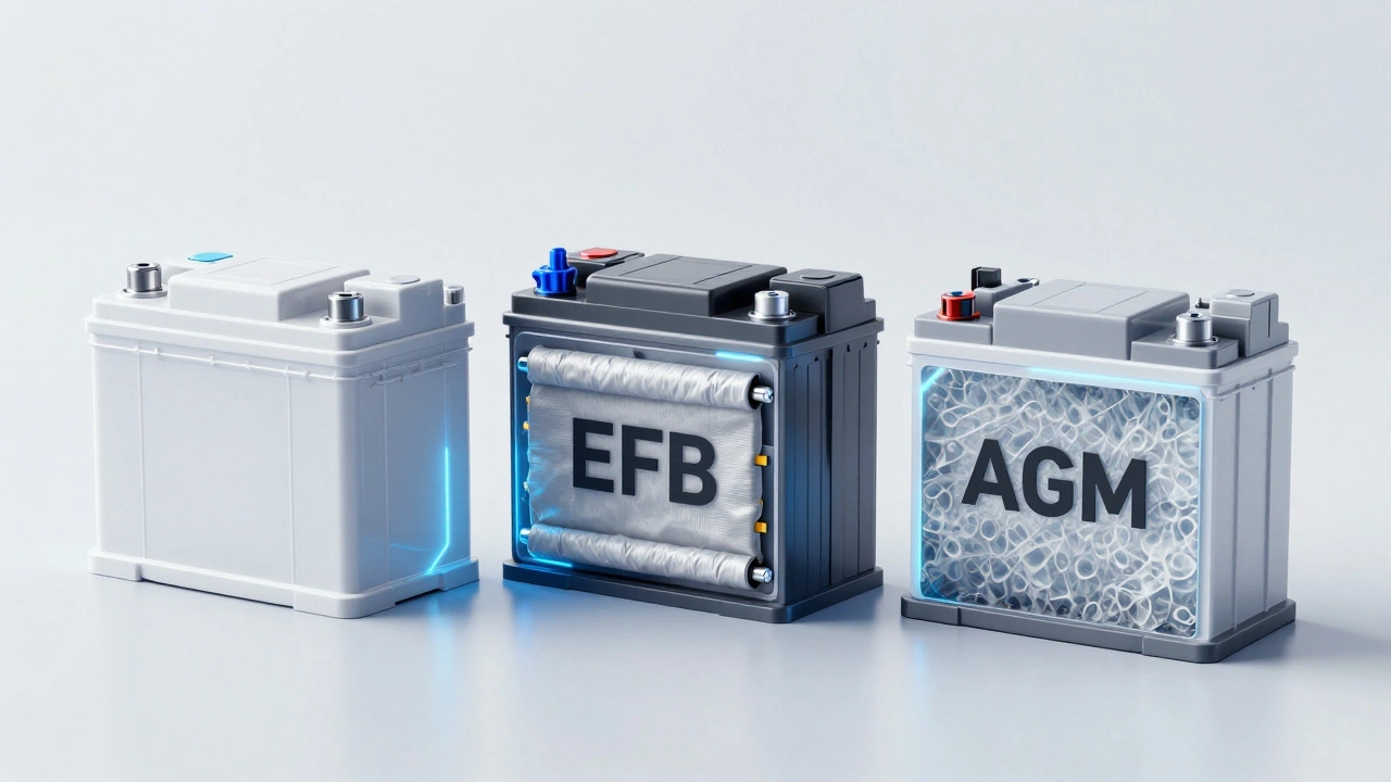 Сравнение внутреннего устройства аккумуляторов SLA, EFB и AGM